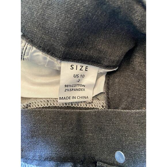 Flare Jeans Womens 10 Black (27x31.5) Stretch Wide Leg Y2K Mid Rise Two Toned - Picture 5 of 8